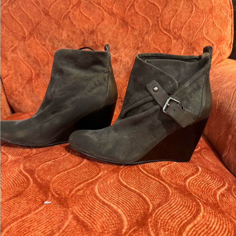 Nine West Dark Brown Suede Ankle Booties